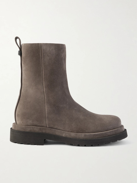  Brunello Cucinelli Brunello Cucinelli - Bead-embellished Suede Ankle Boots - Brown 