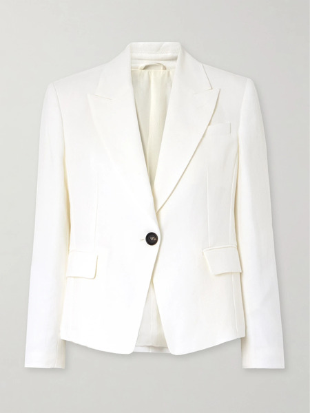  Brunello Cucinelli Brunello Cucinelli - Bead-embellished Twill Blazer - Off-white 