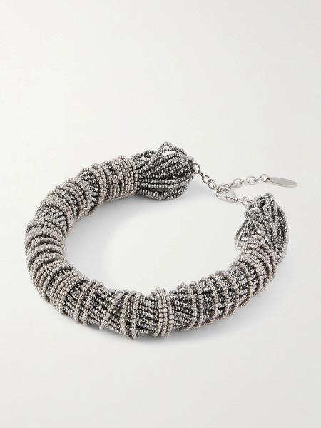  Brunello Cucinelli Brunello Cucinelli - Beaded Silver Necklace - One Size 