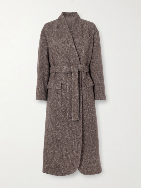 Brunello Cucinelli Brunello Cucinelli - Belted Wool And Cashmere-blend Bouclé Coat - Brown 