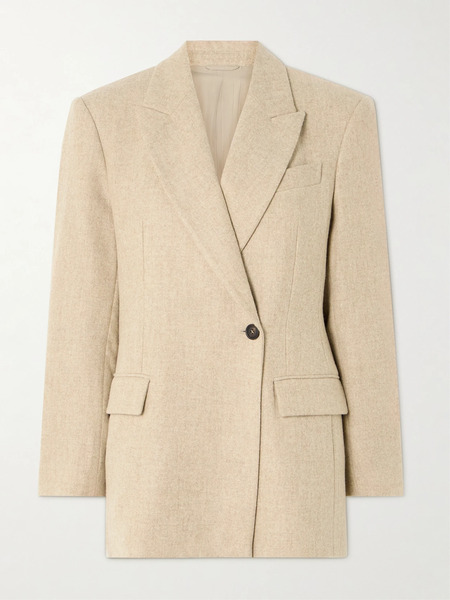  Brunello Cucinelli Brunello Cucinelli - Brushed Alpaca-blend Blazer - Beige 