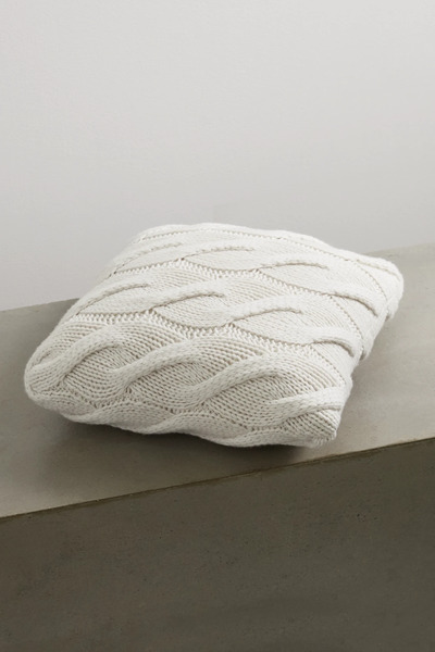  Brunello Cucinelli Brunello Cucinelli - Cable-knit Cashmere Pillow - Off-white 
