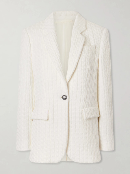  Brunello Cucinelli Brunello Cucinelli - Cable-knit Cotton Blazer - White 