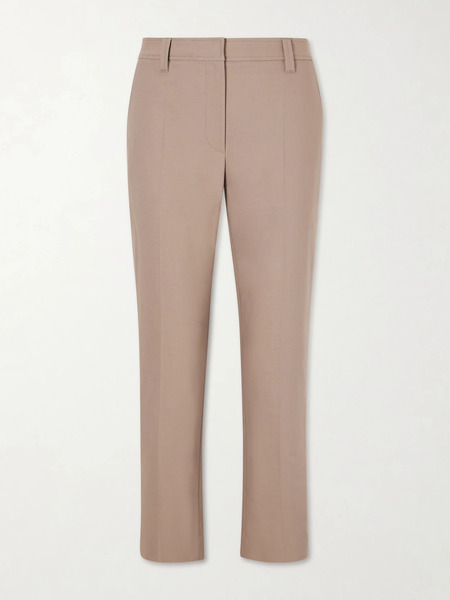  Brunello Cucinelli Brunello Cucinelli - Cropped Stretch-cotton Slim-leg Pants - Beige 