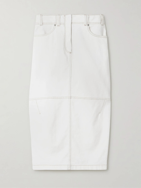  Brunello Cucinelli Brunello Cucinelli - Denim Midi Skirt - White 