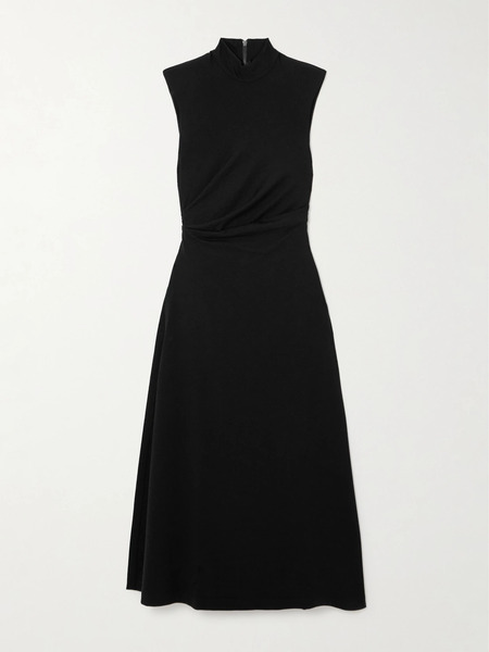  Brunello Cucinelli Brunello Cucinelli - Draped Stretch-wool Midi Dress - Black 