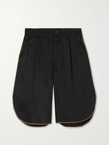  Brunello Cucinelli Brunello Cucinelli - Embellished Satin Shorts - Black 