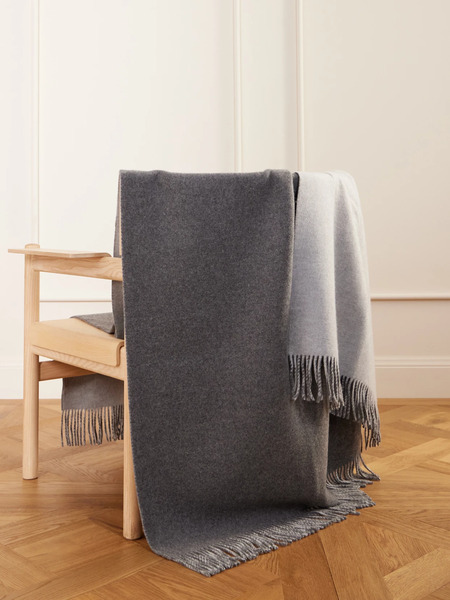  Brunello Cucinelli Brunello Cucinelli - Fringed Cashmere Blanket - Gray 