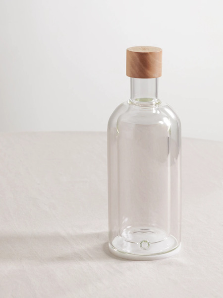  Brunello Cucinelli Brunello Cucinelli - Glass And Walnut Wood Bottle - Clear 