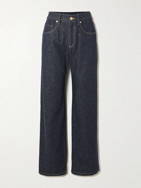  Brunello Cucinelli Brunello Cucinelli - High-rise Straight-leg Jeans - Dark Denim 