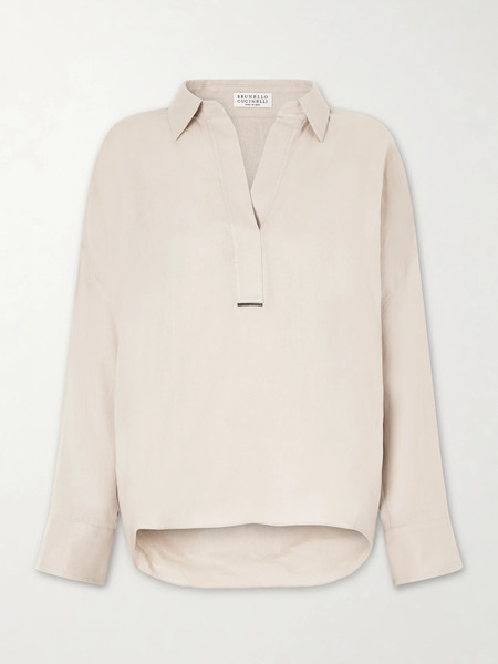  Brunello Cucinelli Brunello Cucinelli - Linen Blouse - Beige 