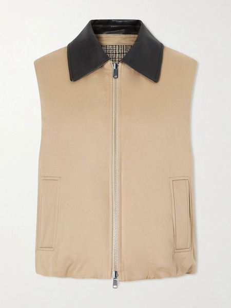  Brunello Cucinelli Brunello Cucinelli - Reversible Checked Padded Cotton And Linen Gilet - Gray 
