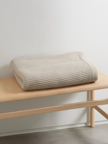 Brunello Cucinelli Brunello Cucinelli - Ribbed Cashmere Throw - Beige 