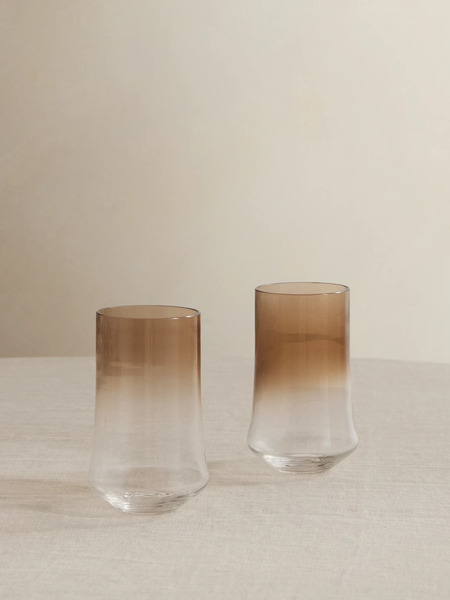  Brunello Cucinelli Brunello Cucinelli - Set Of Two Murano Glass Tumblers - Clear 