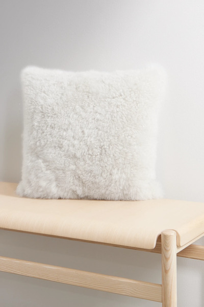 Brunello Cucinelli Brunello Cucinelli - Shearling And Leather Cushion - White 