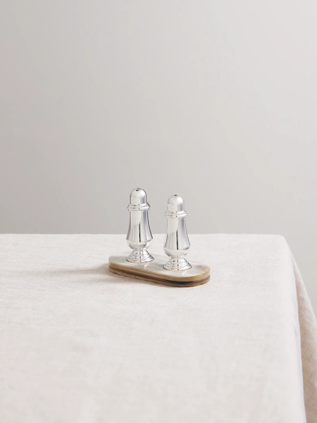  Brunello Cucinelli Brunello Cucinelli - Silver-plated And Horn Salt And Pepper Shakers - One Size 