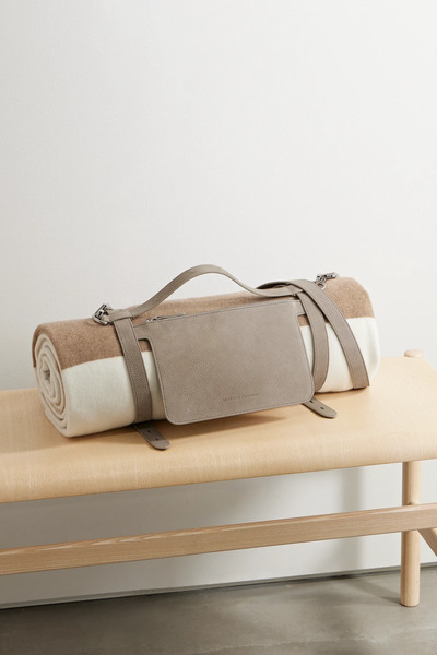  Brunello Cucinelli Brunello Cucinelli - Textured-leather Blanket Holder - Beige 