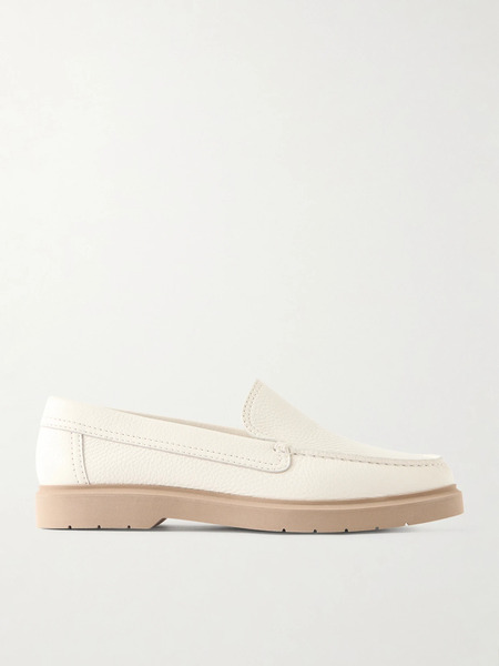  Brunello Cucinelli Brunello Cucinelli - Textured-leather Loafers - Ivory 