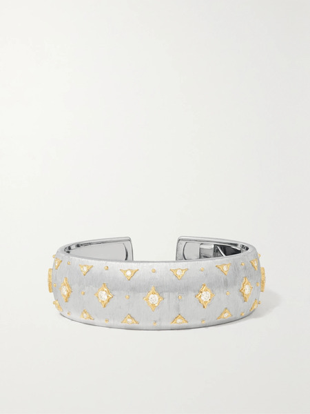  Buccellati Buccellati - 18-karat White And Yellow Gold Diamond Cuff - Silver 