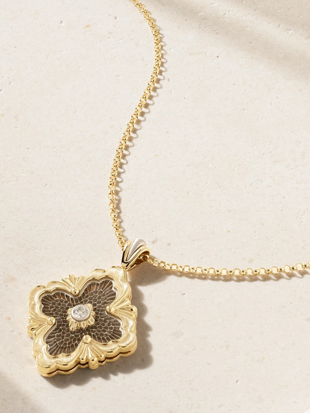 Buccellati Buccellati - Opera Tulle 18-karat Yellow And White Gold Diamond Necklace - One Size 