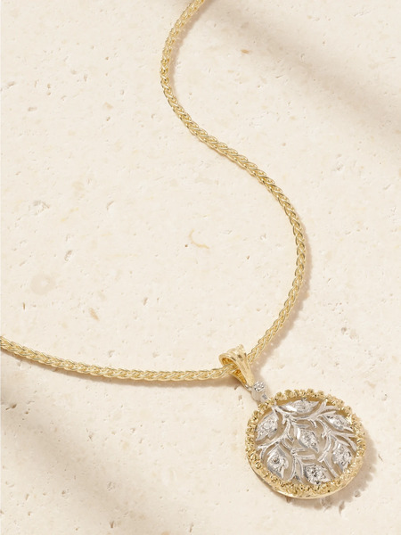  Buccellati Buccellati - Ramage 18-karat Yellow And White Gold Diamond Necklace - One Size 