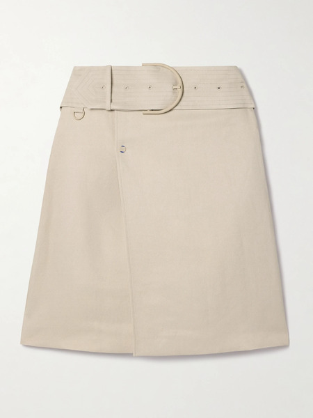  Burberry Burberry - Belted Twill Skirt - Cream 