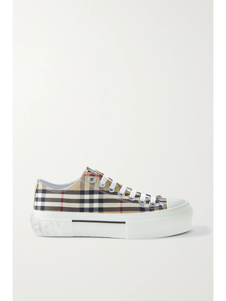  Burberry Burberry - Checked Canvas Sneakers - Beige 