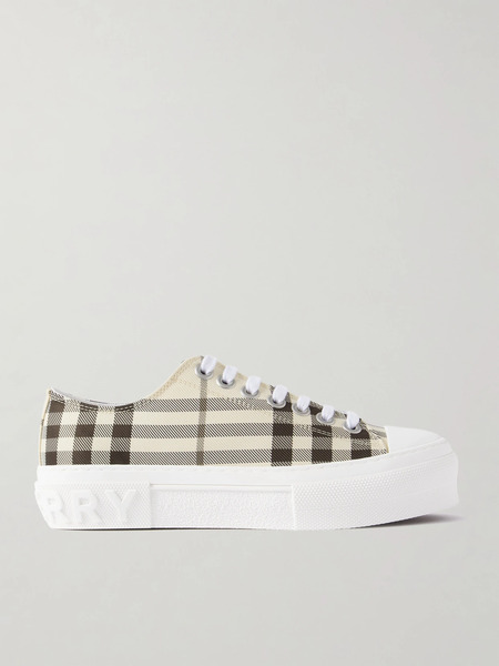  Burberry Burberry - Checked Canvas Sneakers - Beige 