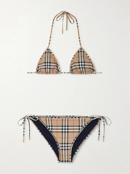  Burberry Burberry - Checked Triangle Bikini - Multi 