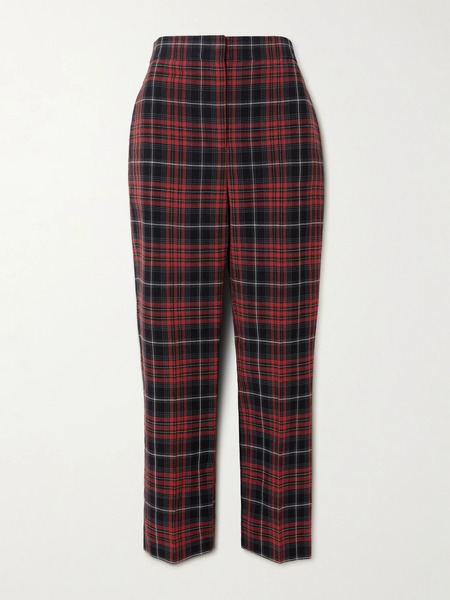  Burberry Burberry - Checked Woven Skinnys Pants - Red 