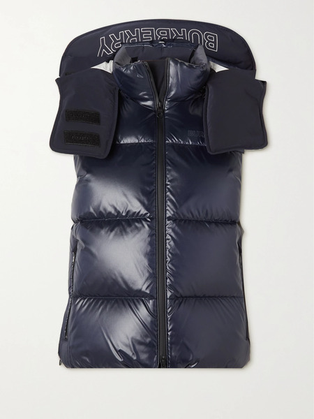  Burberry Burberry - Hooded Quilted Shell Down Vest - Navy 
