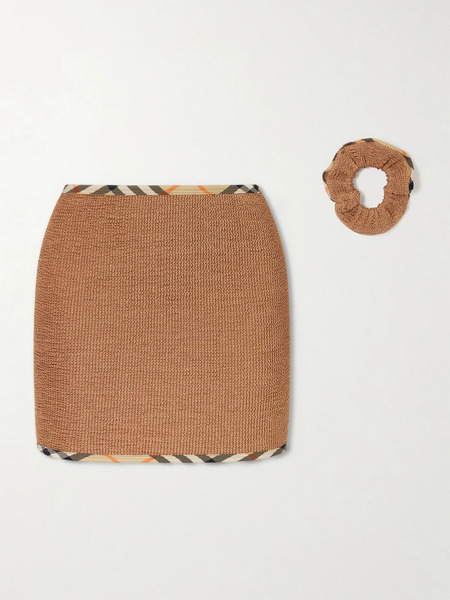  Burberry Burberry - + Hunza G Devyn Checked Original Crinkle™ Coverup - Brown 