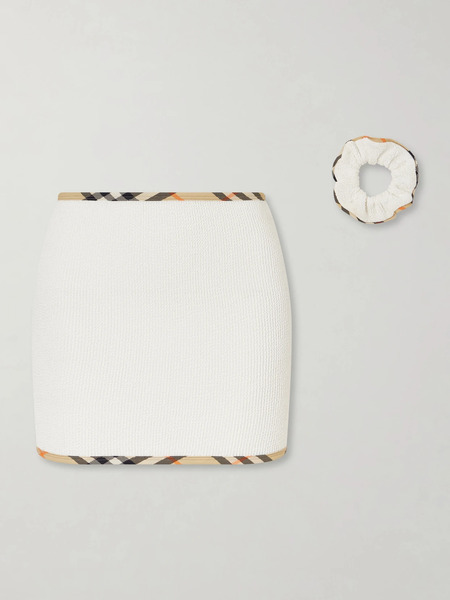 Burberry Burberry - + Hunza G Devyn Checked Original Crinkle™ Coverup - White 