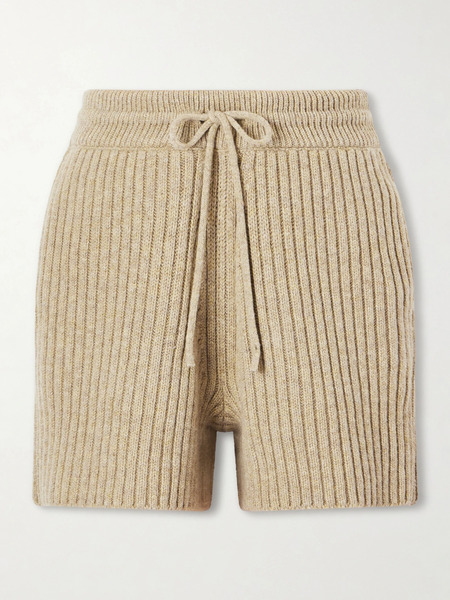  Burberry Burberry - Ribbed Wool And Cashmere-blend Shorts - Beige 
