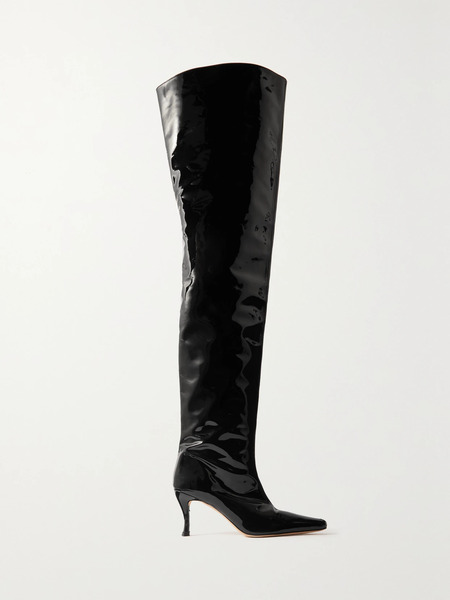  By Far By Far - Stevie Patent-leather Over-the-knee Boots - Black 