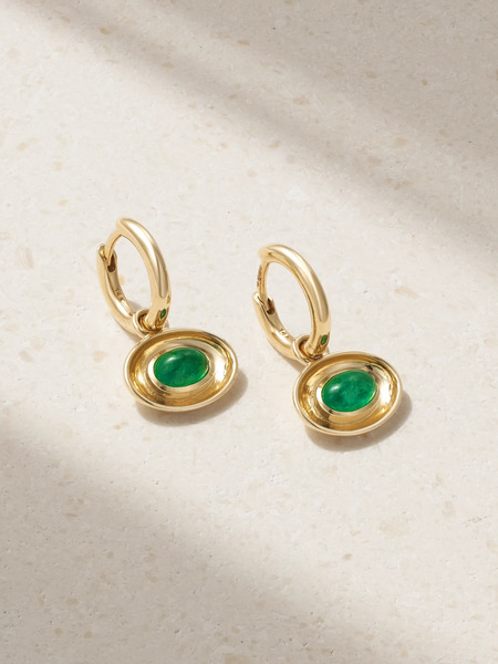  By Pariah By Pariah - Aurelia 14-karat Gold Emerald Hoop Earrings - One Size 
