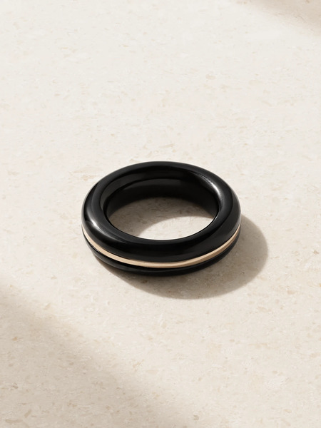  By Pariah By Pariah - Essential Stacking 14-karat Recycled Gold Onyx Ring - Black 