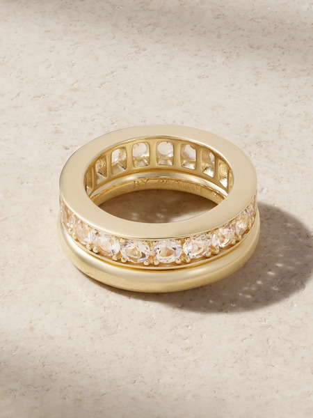  By Pariah By Pariah - Xl Duo Set Of Two 14-karat Recycled Gold Morganite Pinky Rings - 47 