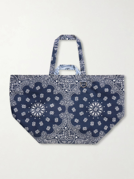  Call It By Your Name Call It By Your Name - Maxi Basket Printed Cotton Tote - Navy 