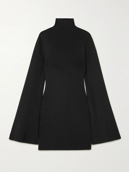  Calvin Klein Collection Calvin Klein Collection - Annie Stretch-knit Mock-neck Mini Dress - Black 
