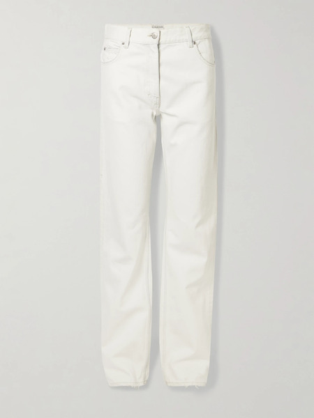  Calvin Klein Collection Calvin Klein Collection - Distressed Mid-rise Straight-leg Jeans - Light Denim 
