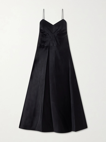  Calvin Klein Collection Calvin Klein Collection - Fia Satin Midi Dress - Black 