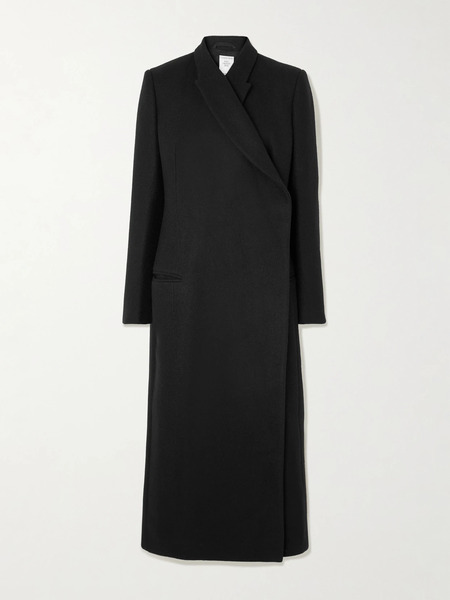  Calvin Klein Collection Calvin Klein Collection - Freya Wool And Silk-blend Coat - Black 