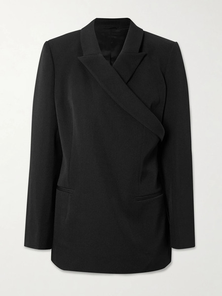  Calvin Klein Collection Calvin Klein Collection - Mia Asymmetric Wool Blazer - Black 