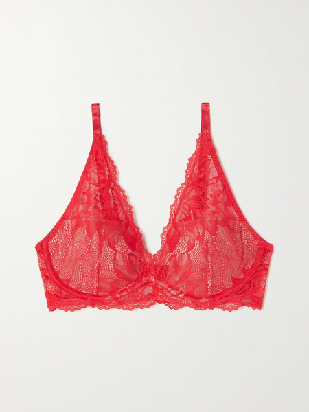  Calvin Klein Calvin Klein - Seductive Comfort Lace Underwired Plunge Bra - 30b 