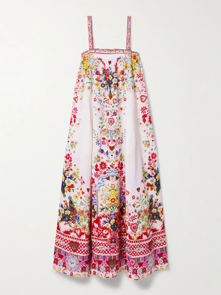  Camilla Camilla - Crystal-embellished Printed Linen Maxi Dress - Red 