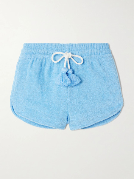  Cap D’antibes Cap D'antibes - Tasseled Cotton-terry Shorts - Blue 