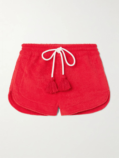  Cap D’antibes Cap D'antibes - Tasseled Cotton-terry Shorts - Red 