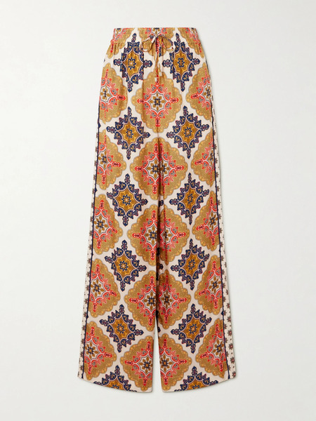 Cara Cara Cara Cara - Amalfi Printed Satin-twill Wide-leg Pants - Multi 