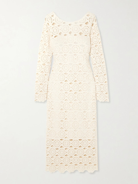  Cara Cara Cara Cara - Marsielle Crocheted Cotton Midi Dress - Cream 